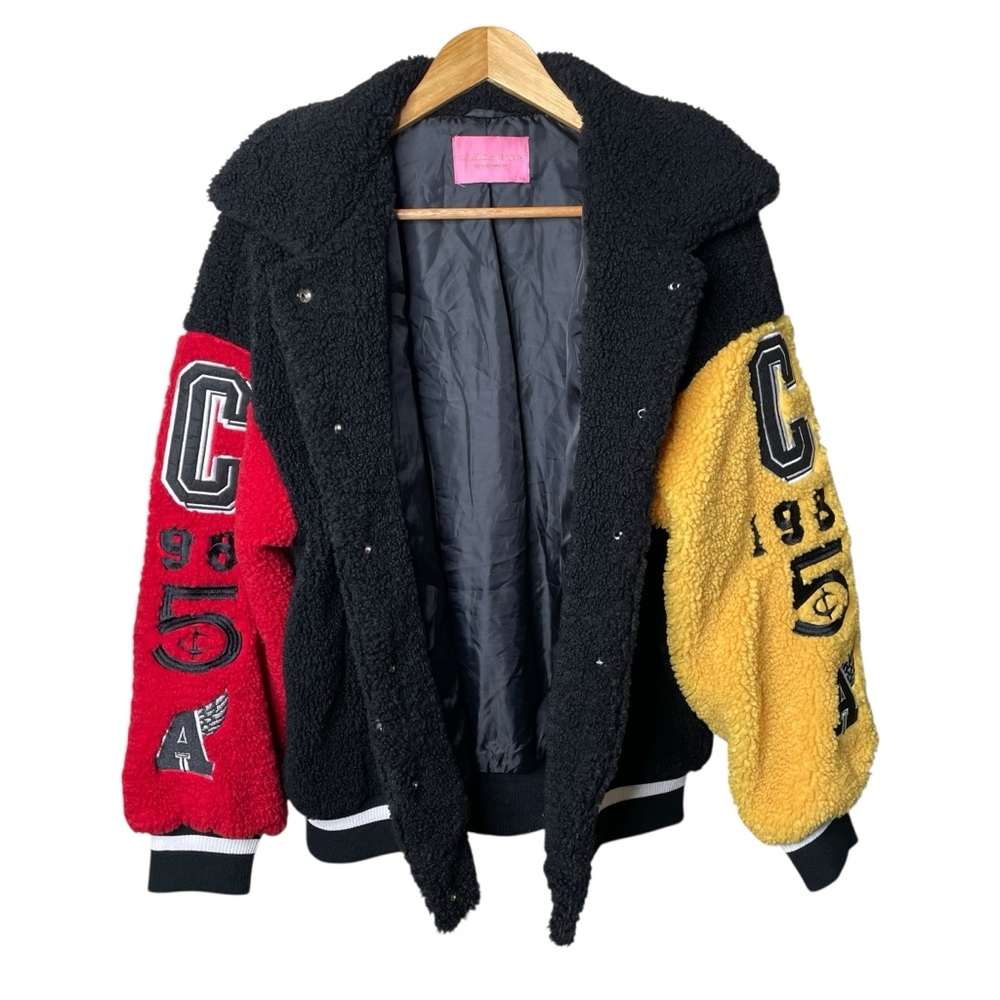 Azalea Wang Pick A Vowel Teddy Varsity Bomber Jacket Medium RARE - Picture 7 of 15